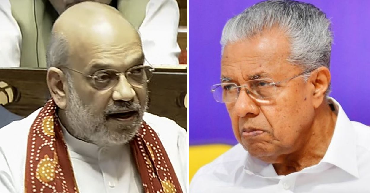 Home Minister Amit Shah (left) and Kerala Chief Minister Pinarayi Vijayan. Photos: PTI/Manorama